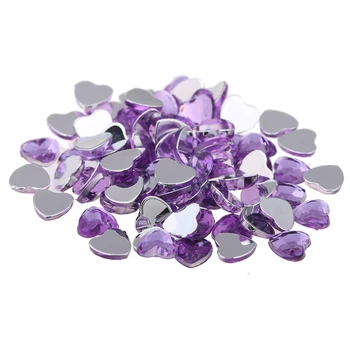 

8mm 1000pcs Many Colors Heart Shape Flat Back Flat Facets Acrylic Rhinestones Glue On Beads DIY Jewelry Making Supplies