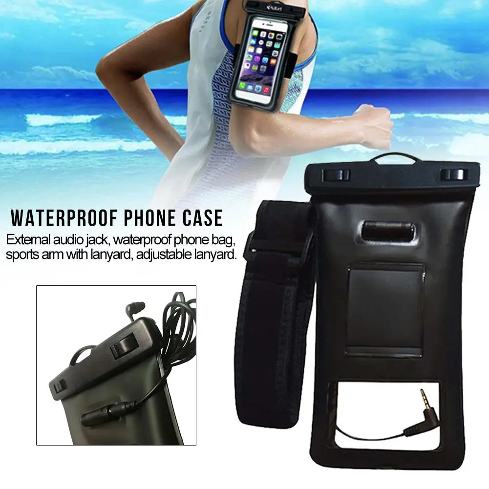 Floatable водонепроницаемый чехол для телефона сумка для мобильного телефона сухая сумка с повязкой аудио разъем для IPhone X 8 Plus 8 7 Plus 7 6s 6 Andriod