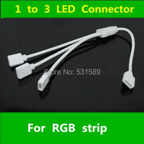 

Wholesale 100PCS 1 to 3 LED Female RGB strip Connector Cable