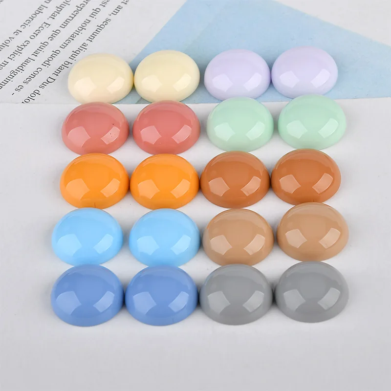 

Wholesale 100pcs/lot color print 18mm geometry rounds shape resin flatback beads diy jewelry earring/garment accessory