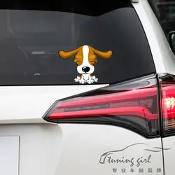 Наклейки Бигль собаки длинные уши прекрасный мультфильм красочный творческий наклейки Водонепроницаемый Светоотражающие авто тюнинг