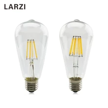 LARZI светодиодный E27 ST64 2 Вт 4 Вт 6 Вт 8 Вт AC 220 В 230 в 240 в прозрачный стеклянный корпус Ретро винтажный светодиодный светильник Эдисона лампа накаливания