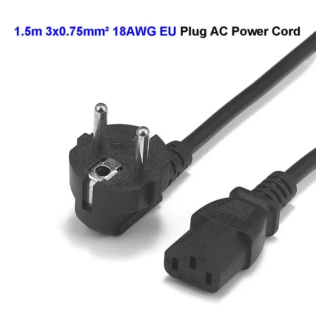 eu power cable european plug iec c13 power extension cord 1 5m 18awg Extension Cord Wiring Diagram eu power cable european plug iec c13 power extension cord 1 5m 18awg for pc computer monitor 3d printer samsung tv xbox one