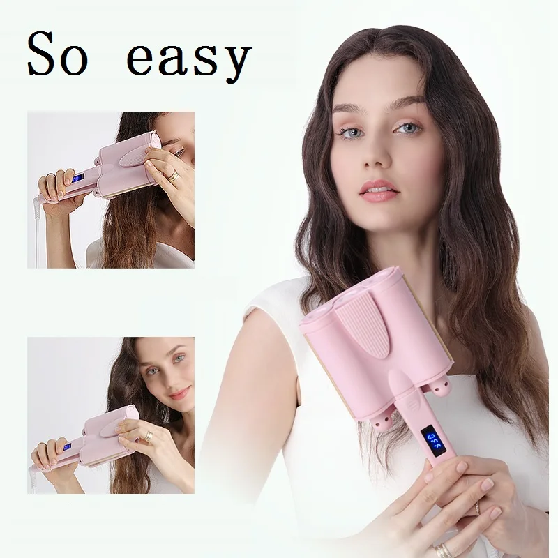 32mm Automatic Perm Splint Ceramic Hair Curler 3 Barrels Big Wave Hair