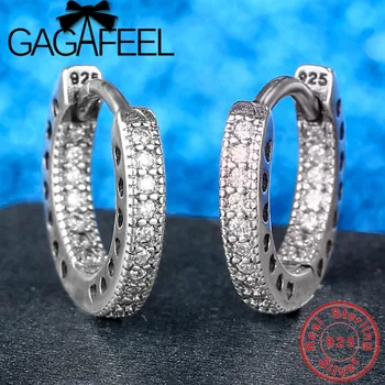 

GAGAFEEL Hollow Heart Earrings 925 Sterling Silver Hoop Earrings for Women Girls Wholesale Top Quality