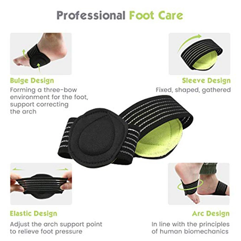 1 Pairs Compression Fasciitis Support Sleeves Foot Relief Cushions for Plantar Fasciitis Breathable Foot Arch Thickened Foot Mat