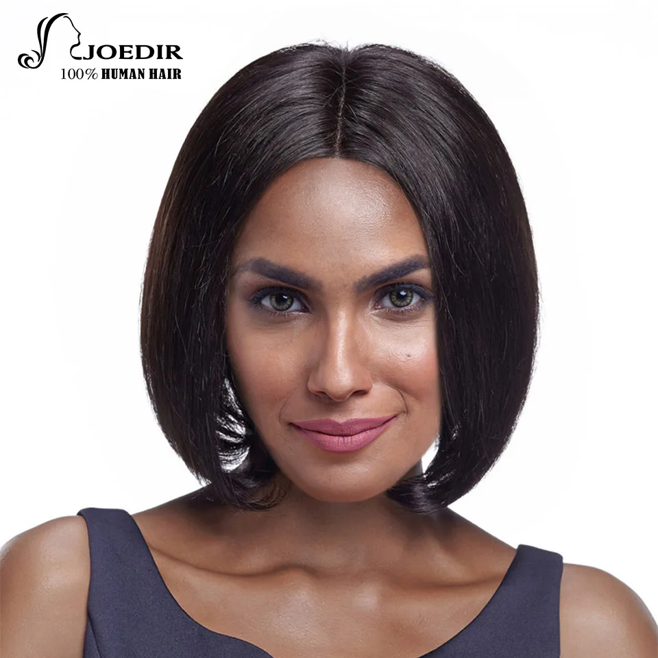 Joedir Lace Front Human Hair Wigs Remy Brazilian Straight Hair Color 1B