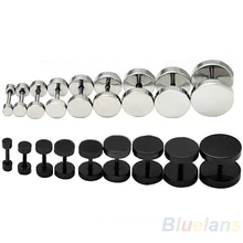 3 4 5 6 8 10 12 мм мужчины круто штанга панк готический нержавеющая сталь сережки серьги гвоздики шпильки серьги черная серебряная мода 2013 02AS