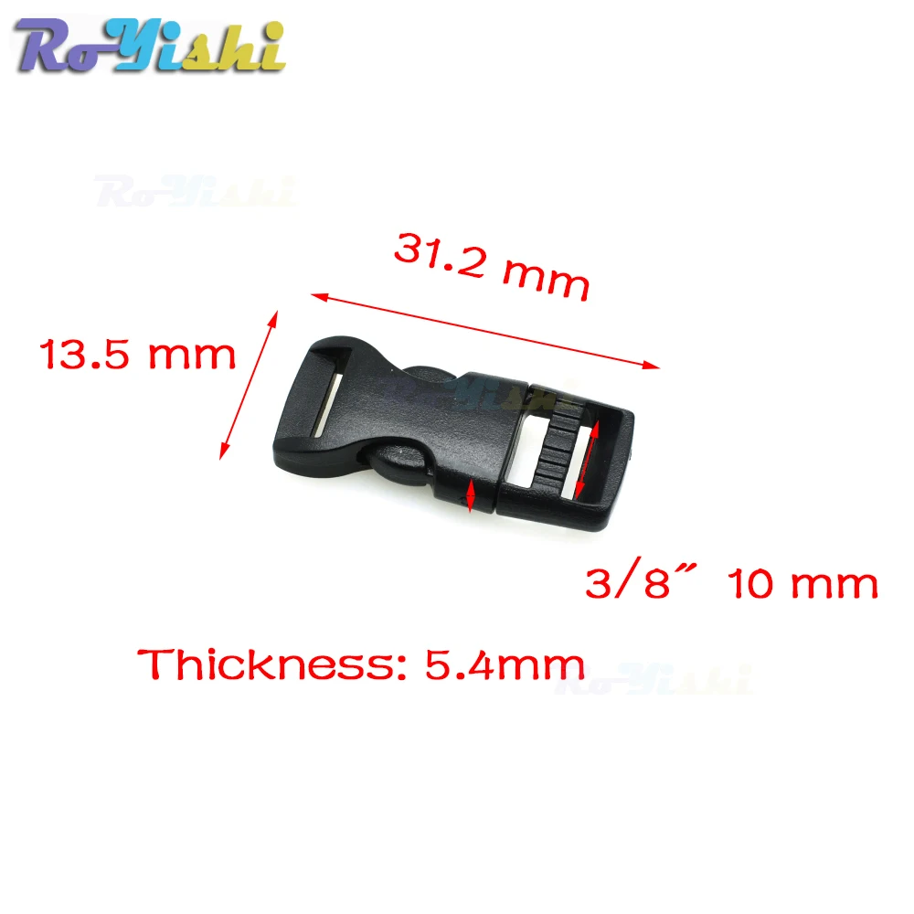 10 шт./упак. Пластик Сторона выпуска Пряжки для Паракорды браслет/рюкзак черный