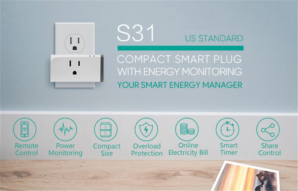 Sonoff компактный дизайн Smart Plug с контролем энергии США ЕС. E Стандартный голосовой пульт дистанционного управления работает с Google Home Alexa IFTTT