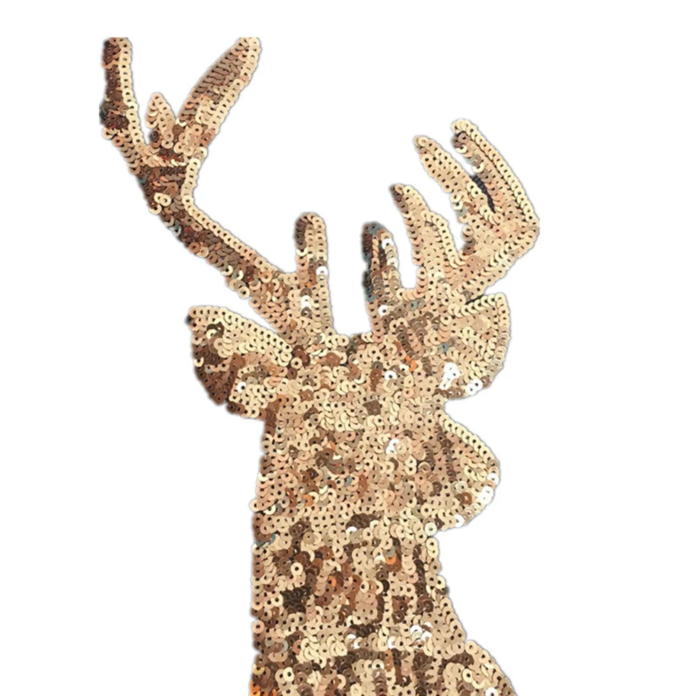 

PVC Paillette Sequin Appliques Patches DIY Scrapbooking Craft Brown Christmas Reindeer 36cm(14 1/8") x 15cm(5 7/8"), 1 Piece