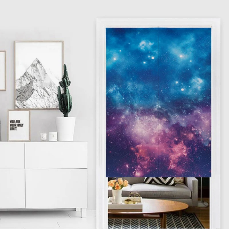 Tendencia, Simple, cielo estrellado patrón algodón Lino impreso puerta cortina pared colgante tapiz pantallas y divisores de habitación Tendencia, Simple, cielo estrellado patrón algodón Lino impreso puerta cortina pared colgante tapiz pantallas y divisores de habitación