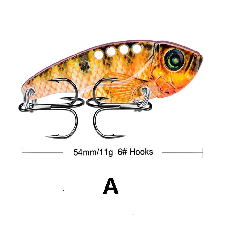 1 шт. Металлические VIB приманки 54 мм/11 г яркие вибрации ложка приманка жесткая искусственная Цикада приманка Спиннер воблеры для любой воды - Цвет: 01