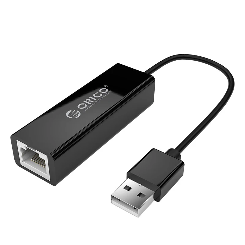 Orico 2 в 1 Usb 2,0 гигабитный Ethernet адаптер Usb к Rj45 10 м/100 м Lan сетевая карта для Windows 10 Mac Os ноутбука - Цвет: Black