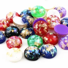 Новая мода 40 шт 12 мм смешанные цвета Встроенная металлическая фольга плоская задняя Смола Кабошоны Камея
