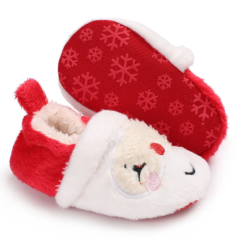 Милая Рождественская зимняя теплая обувь для новорожденных мальчиков и девочек; обувь для малышей с мягкой подошвой и Санта-Клаусом; DS9