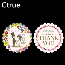 Диаметр 4 см персонализированные имя и дата свадебный подарочный ярлык пользовательские конфеты коробка бирки DIY Подарочная этикетка деревенский Свадебные украшения для самодельного изготовления