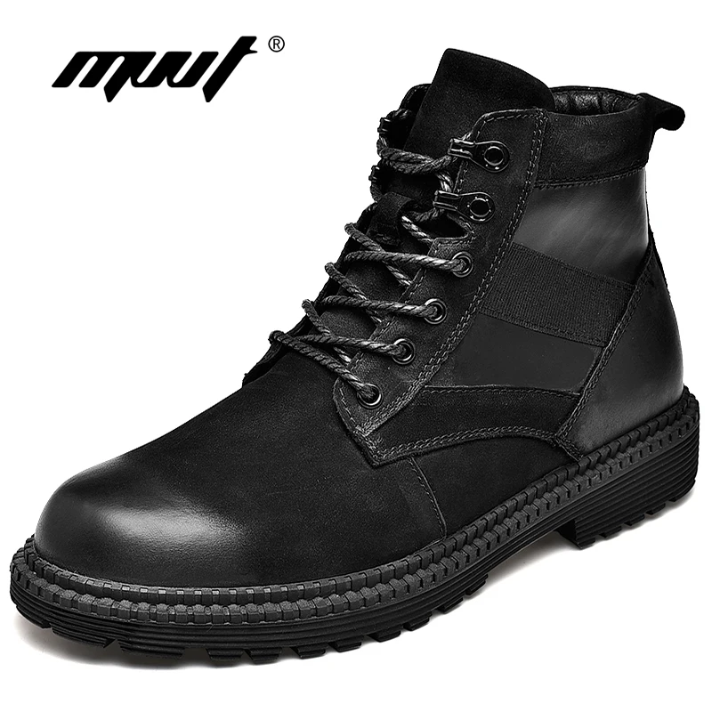Véritable De Solide Qualité Automne Imperméable Mode En Et Martin Bottes Chaud Noir Cheville D'hiver Hommes Top Cuir Homme qUH8wPqxt