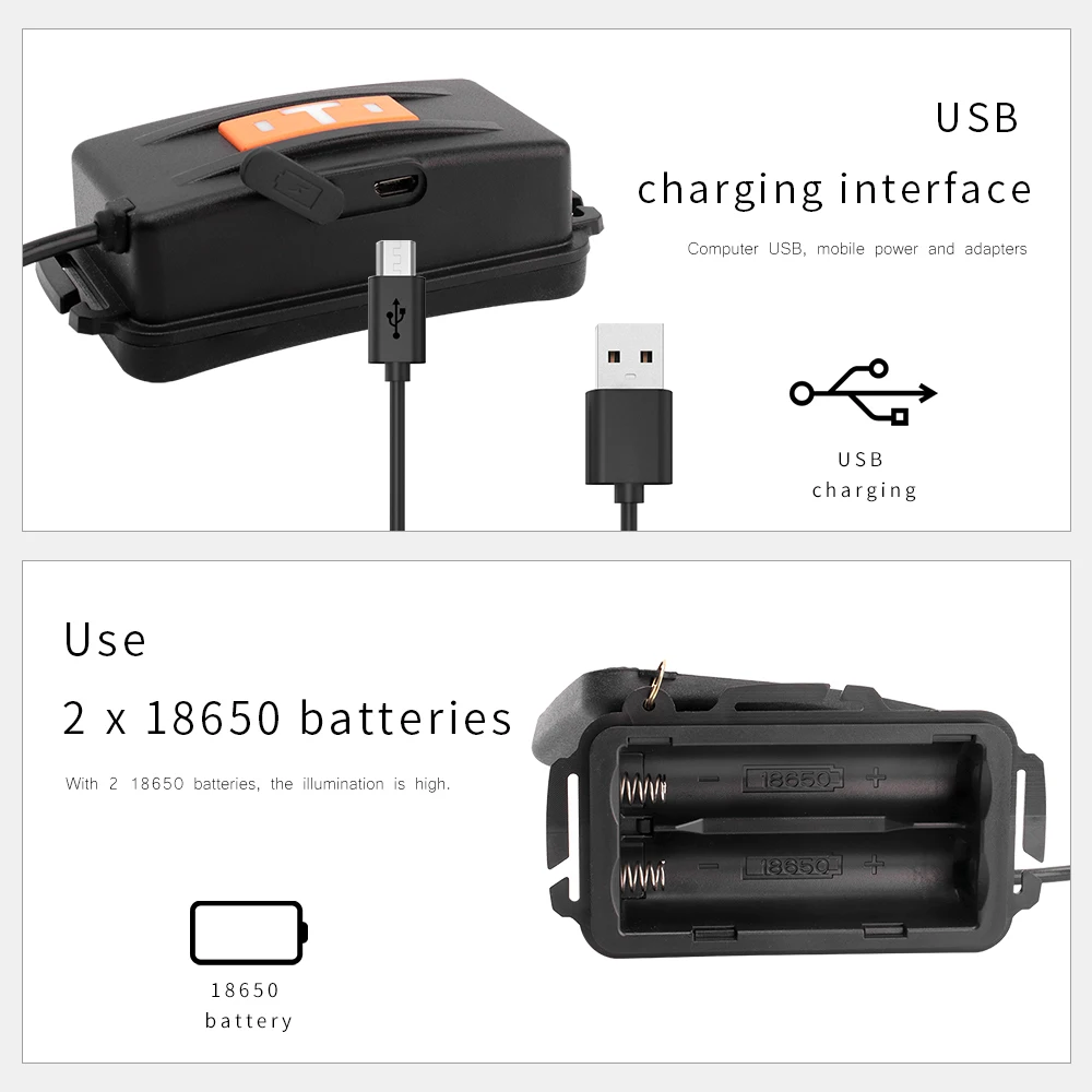 BORUiT XPE + 13 * COB светодиодный Мощный налобный фонарь 5000LM 11 режим фар Перезаряжаемые