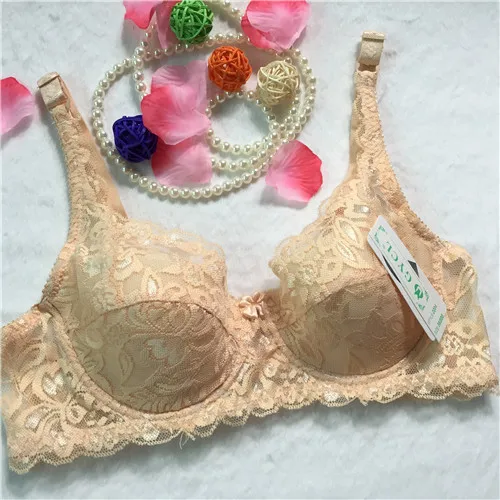 bralette top Top Women Underwear Sexy Push Up Bras 3/4 Cup Padded Lace Sheer Bra Cup B ONLY Women Bra sexy bra Bras