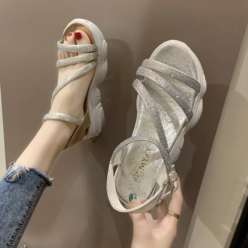 

sandalias mujer 2019 Women Flats Sandals Bling Women Summer Women Shoes Bohemia Style Flip Flops Beach Shoes Beach Slipper