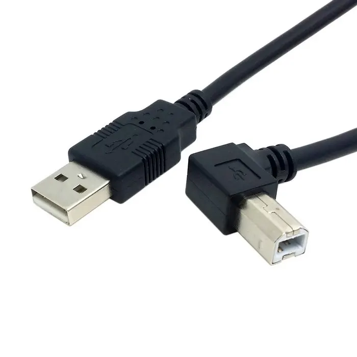 qywo 50cm 100cm 90 degree right angled usb printer cable usb 2 0 a male to right angled b male scanner printer cable blakc color 200cm USB2.0 A male to 90 Degree Right angled USB2.0 B male printer cable for printer scaner & hardisk