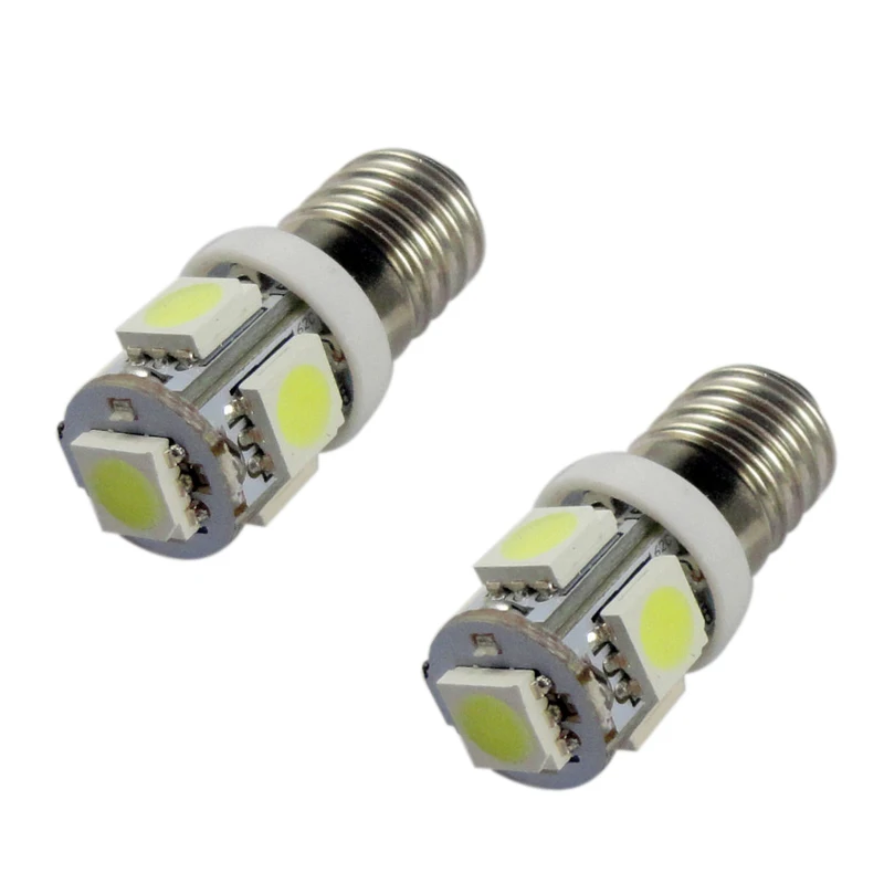 JXLCLYL 1pc 6V E10 5050 5SMD LED Car Width Light License Plate Lamp Warm White