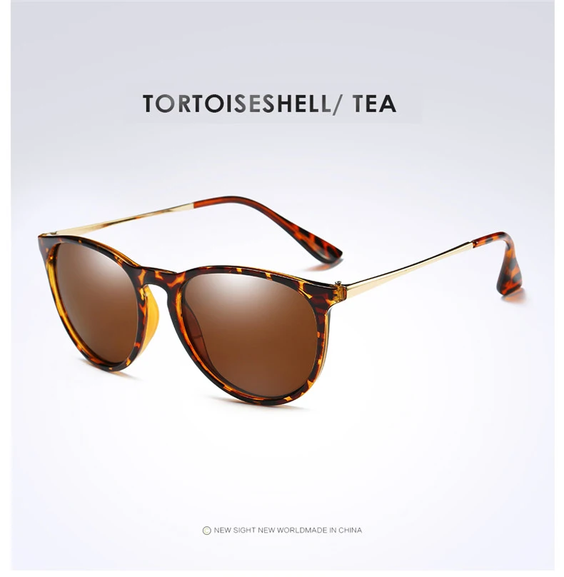 AORON, модные солнцезащитные очки, для женщин и мужчин, поляризационные солнцезащитные очки, классические, Круглые, зеркальные, UV400, солнцезащитные очки - Цвет линз: Brown Brown