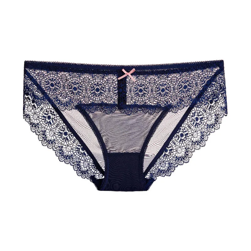 Sexy Lace Women Panties Transparent Mesh Underpants Elegant Pretty Briefs Seamless Cotton Women Underwear Hipster Lingrie (2)