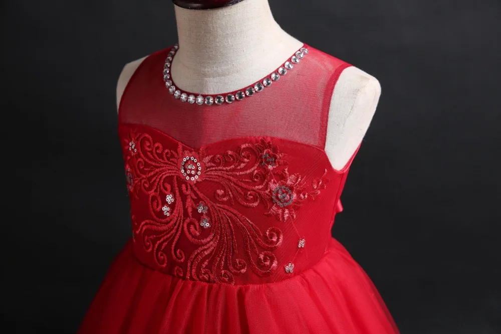 Cute Flower Baby Girl Dresses 2019 Tule Princess Dress Children Evening Clothing Sequins Kids Prom Gown For Girls Wedding Party (19)