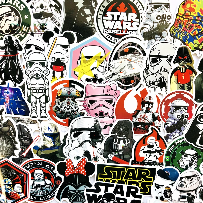 

50PCS Kinds Star War Waterproof Fuel Cap Creative Car Sticker For Skateboard Laptop Luggage Phone Styling Home Toy Diy Sticker