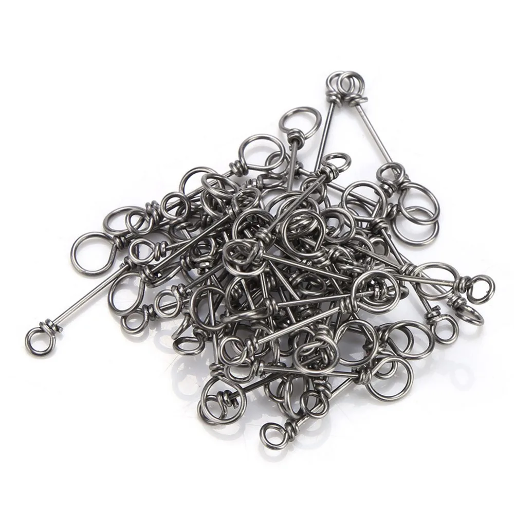 50pcs Fishing Hook Spring Lock Pin Connectors Soft Bait Lure Fixed Pins