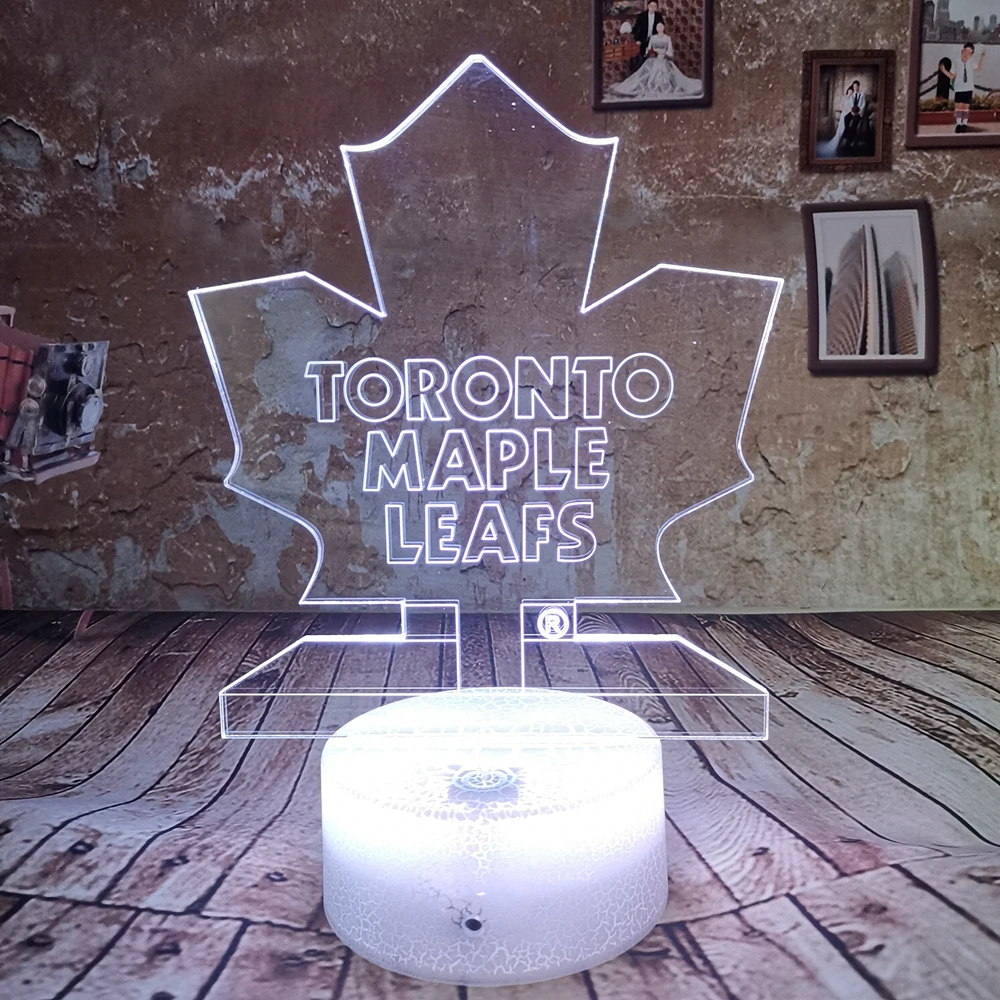 

Drop Shipping Cool 3D Night Light Lamp Toronto Maple Leafs 7 color illusion Led USB Home Decor Lamp Boys Gifts Kids Bedroom Lamp