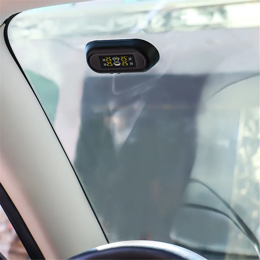 Беспроводная система мониторинга давления в шинах автомобиля tpms 4 Внешняя Солнечная зарядка HD цифровой ЖК-дисплей Автоматическая сигнализация