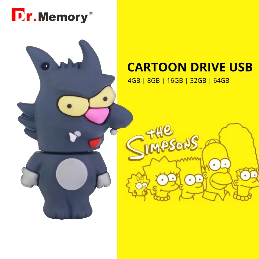 

Dr. Memory Cute USB Flash Drive Cartoon Memoria Disk The Simpsons Wolf Pendrive Creative Silicone Pen drive 4/8/16/32/64GB