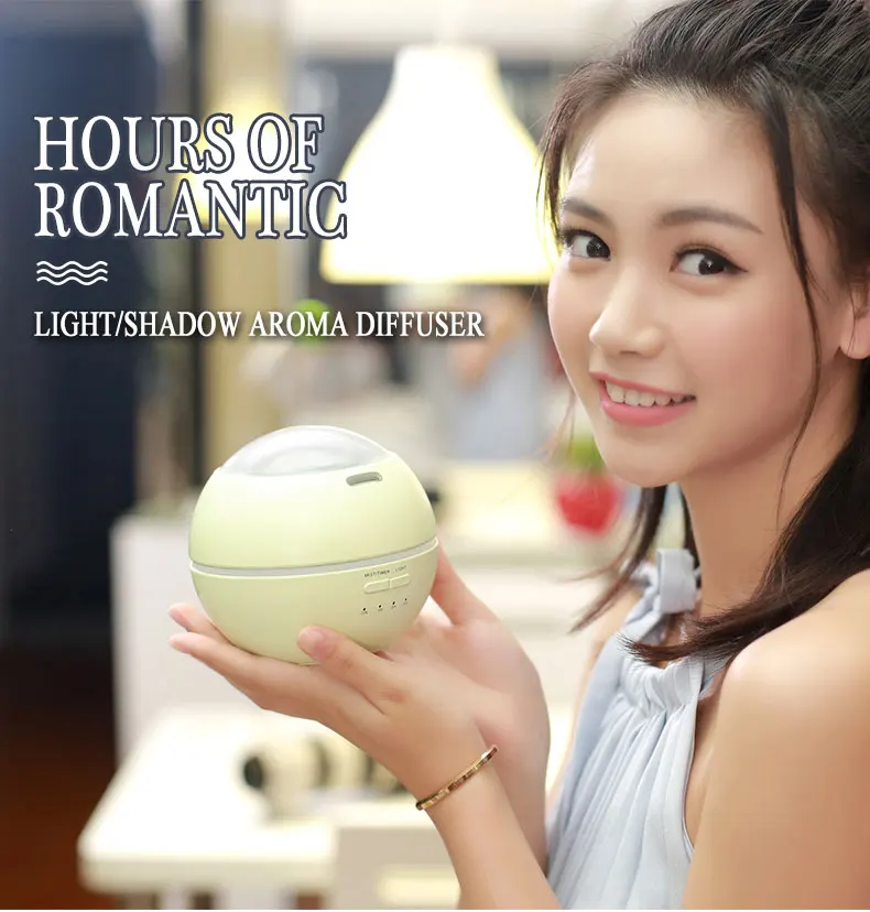 

Hot Colorful Aromatherapy Humidifier ,And Light and Shadow Projection LED Room Decoration Night Light