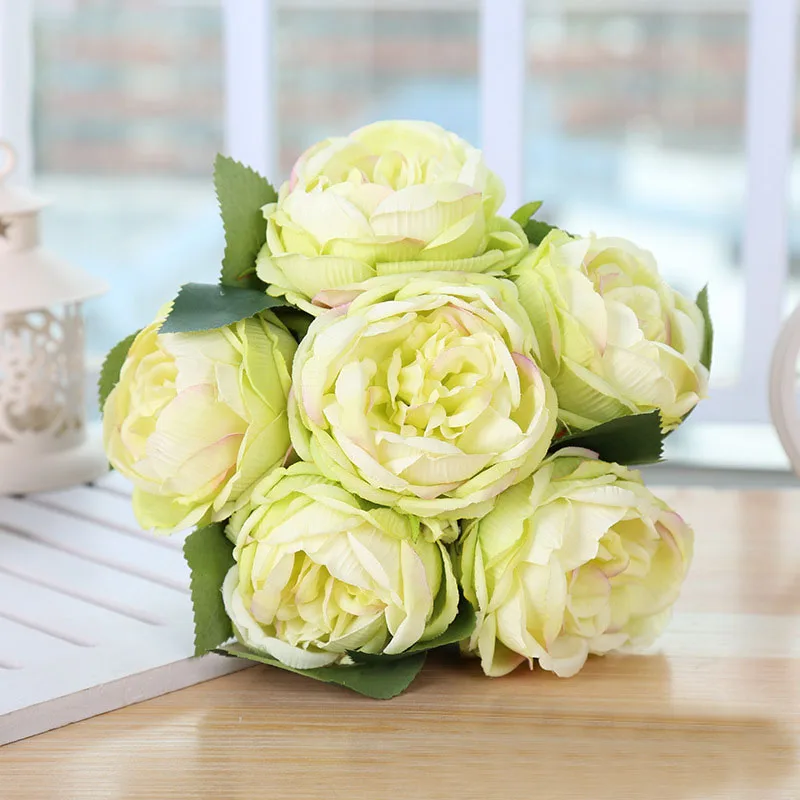 green rose peony flower wedding bouquet 