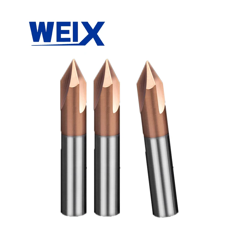 WEIX 1PC Solid Carbide chamfer end mill CNC Milling Cutter HRC50