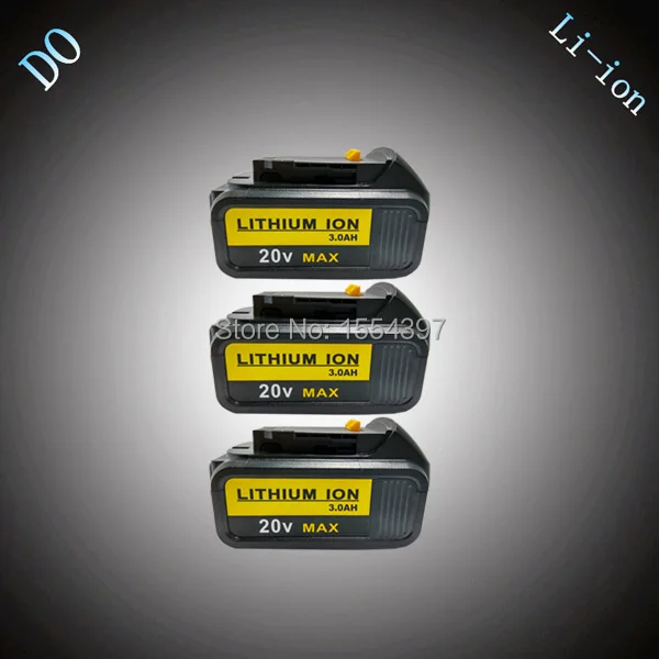 

3PCS Rechargeable Li-ion 18V 3000mAh Power Tool Battery Replacement for DEWALT DCB204 DCB180 DCB181 DCB182 DCB200 DCB201 DCB203