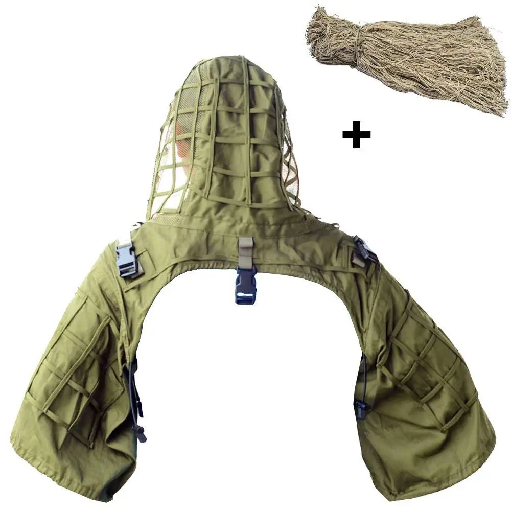 Sniper Ghillie Suit Foundation Viper Hood+ 1 сумка Ghillie Thread для создания собственного костюма Ghillie - Color: AGM Base DS Thread