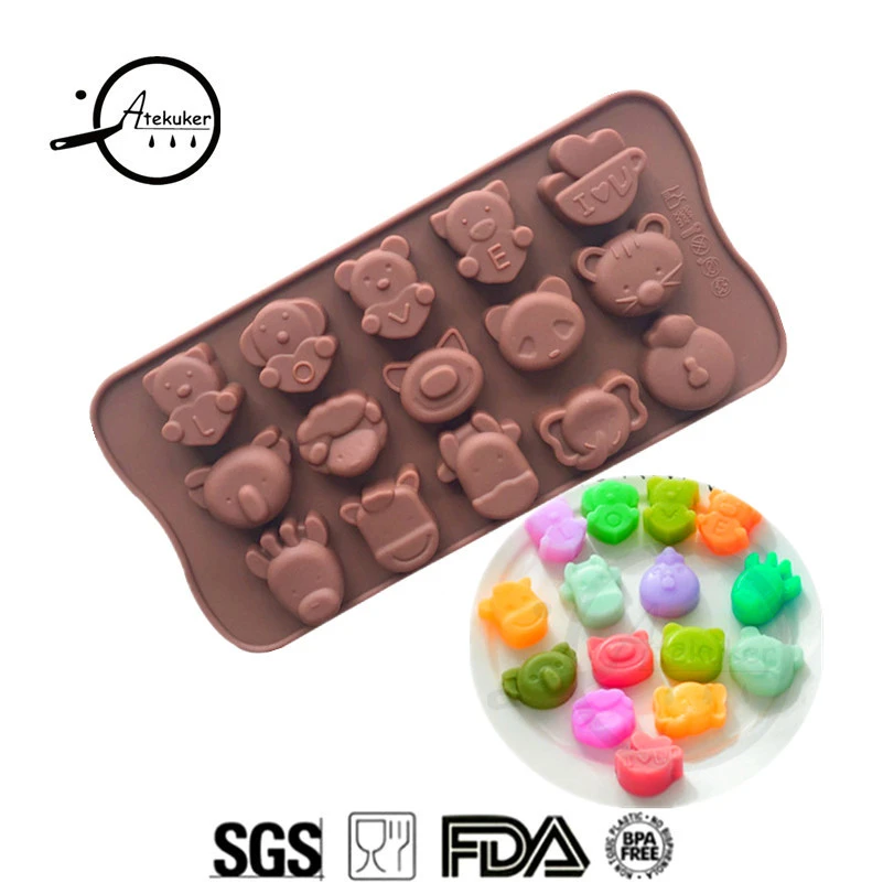 1pc Animal Shape Silicone Mold For Chocolate Cake Decoration Sugar Candies Mold Ice Cube Tray Mold For Mold For Chocolatechocolate Mold Aliexpress