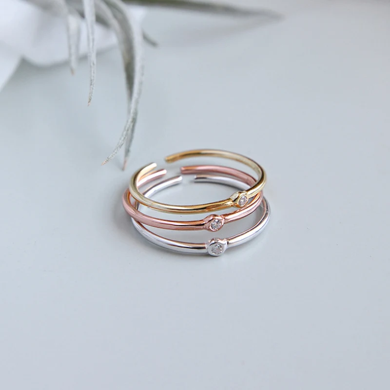 Большое J.W серебряное тонкое кольцо на палец из розового золота с кубическим цирконием, регулируемое кольцо из 925 пробы серебра, свадебные кольца, хорошее ювелирное изделие