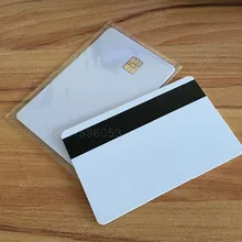 50 шт. SLE4442 с 2 дорожки Привет Co магнитная полоса контактных смарт-ic маленький чип Composite карты для ID принтер для печати