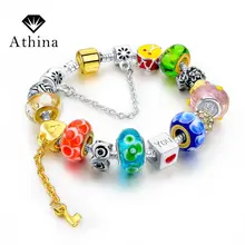 Новинка стразы браслеты с подвесками для женщин Европейский серебристый цепочка красочные браслеты и браслеты Ювелирное Украшение ручной работы Pulseras SBR160015