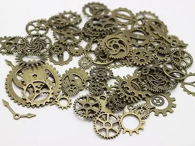 50 حلو البرونز لهجة steampunk تخريمية القرص التروس التروس سحر قلادة الحقائق