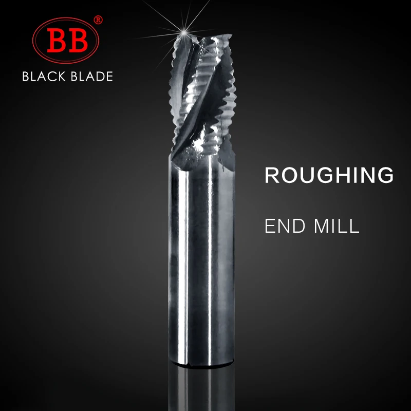 

Black Blade Roughing & Face End Mill HSS Cutter AL 2 3 4 Flute 6mm 8mm 10mm 12mm 20mm