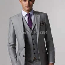 Изготовленные на заказ классические мужские костюмы светло-серый формальное платье для свадьбы жениха смокинги по индивидуальному заказу мужской свадебный костюм жениха
