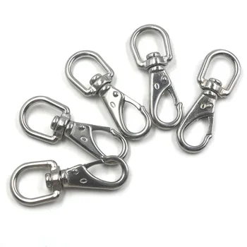 

5 Pieces Silver 304 Stainless Steel Boat Marine Pet Chains Keychains Swivel Eye Spring Hardware Snap Hook M4