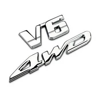 

Metal 4WD V6 Emblem Badge