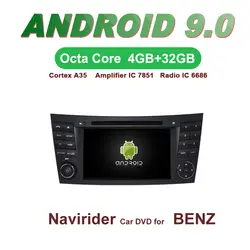 ELANMEY Автомобильный gps навигатор для Benz E-CLASS W211 W463 CLS W219 android 9,0 сенсорный экран DVD Мультимедиа Радио BT головного устройства